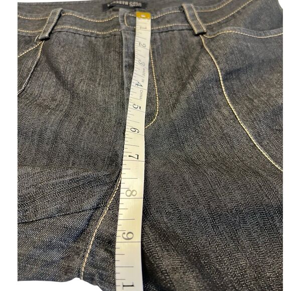 Kenneth Cole Gray Flare Jeans Size 2 Pintuck Y2K Style Discontinued $98 MSRP - Picture 5 of 11